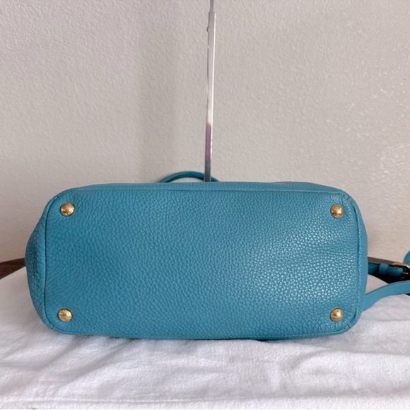 Prada Vitello Daino bright blue two way leather bag EUC - Picture 6 of 7
